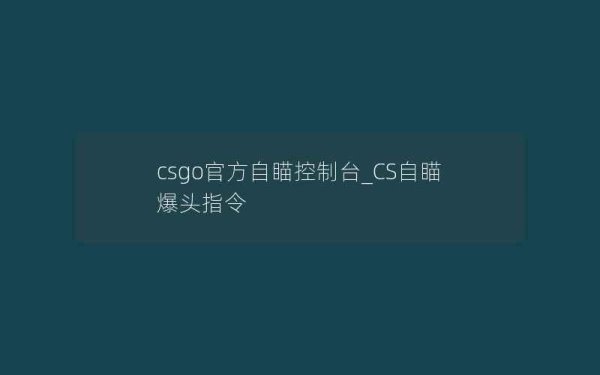 CSGO自瞄官网入口