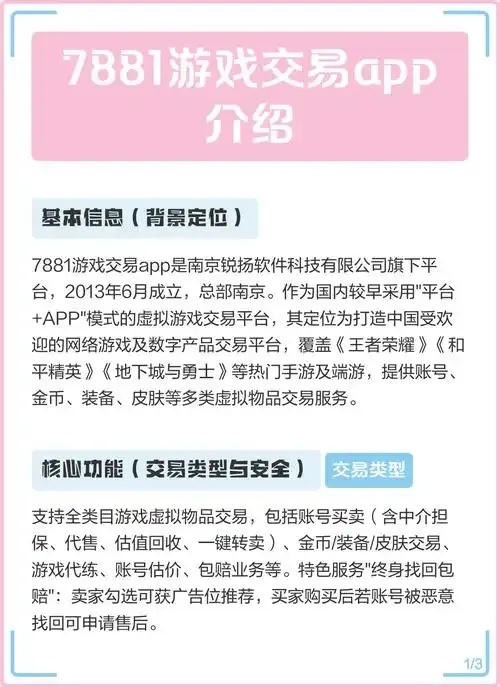 7881游戏账号交易官网:安全可靠的交易平台